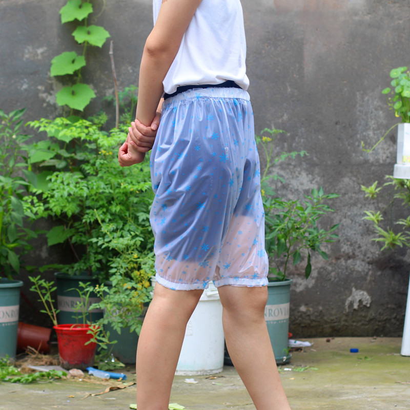 Rain Pants Waterproof Mid-Length Shorts Transparent Plastic Pants Crotch Part Is Not Leak-Proof and Durable Rafting Rain Pants Short Style