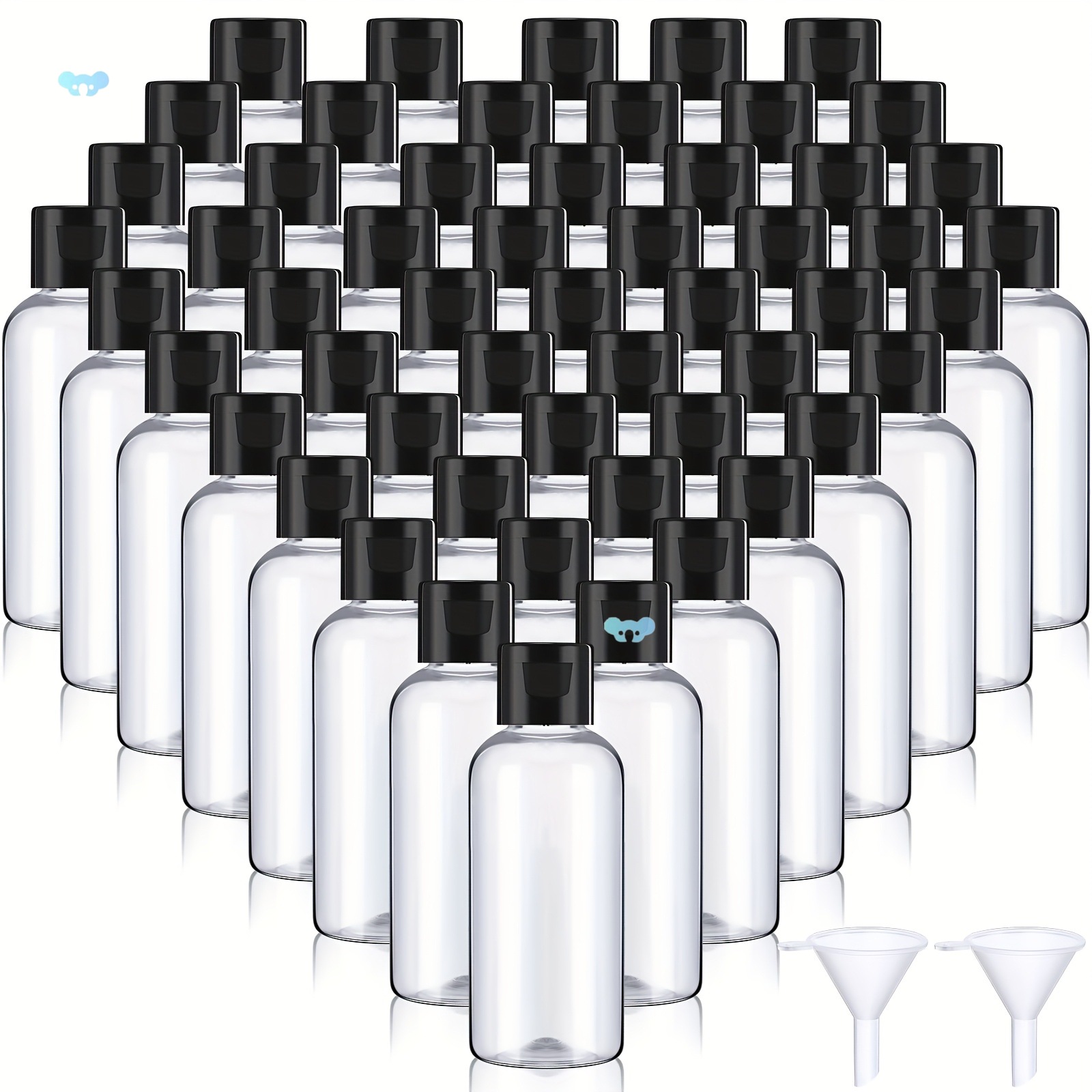 100pcs 2 Oz Clear Small Plastic Bott with Flip Cap跨境