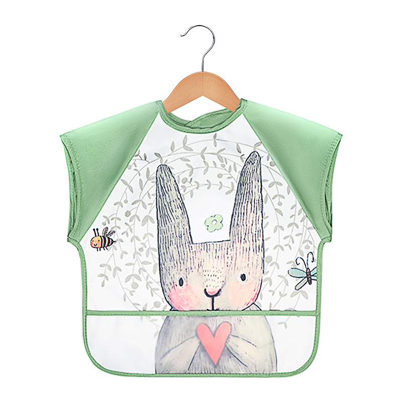 Beedoll Children's Waterproof and Stain-Resistant Baby Eating Bib, Kindergarten Painting Reverse Wear Apron