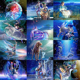 十二星座拼图300/500/1000片狮子/处女/天秤/天蝎/射手/摩羯座12