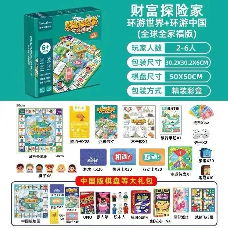 大号富翁游戏棋经典豪华升级超大桌游学生宿舍儿童节聚会桌游|undefined