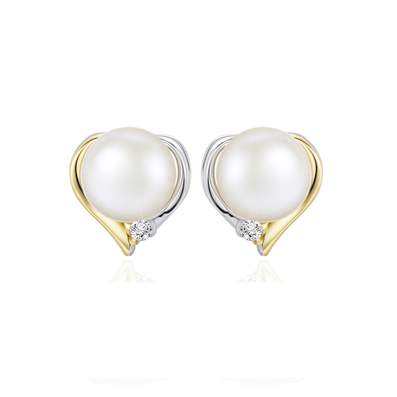 Pendientes de perlas de plata de ley 925 nuevos transfronterizos Pendientes de sentido avanzado de nicho de moda Pendientes de cuentas de concha simples de temperamento femenino