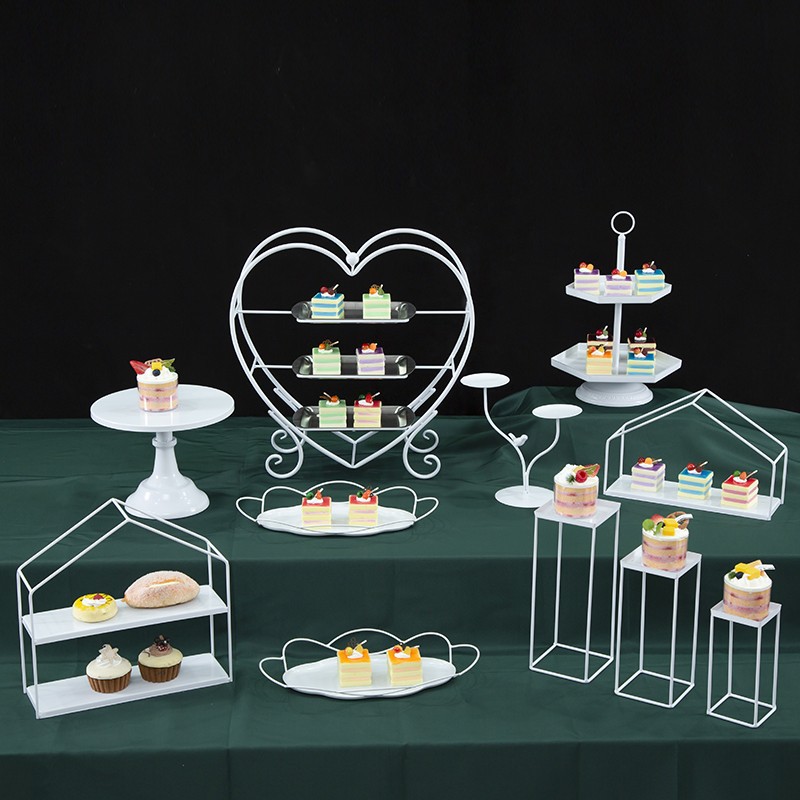 Decoración de mesa de postre de estilo europeo en forma de corazón estante bandeja de la torta decoración de la Mesa de la boda traje creativo té de la tarde Merienda rack
