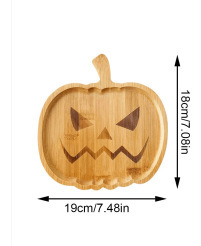 創意的な竹製の食事皿ハロウィーンのカボチャのトレーの食べ物の収納皿|undefined