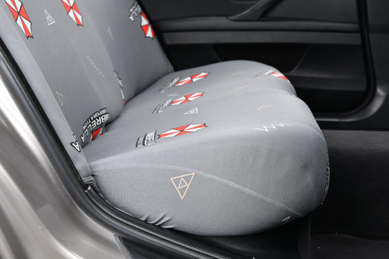 Car rear seat cover set with elastic backrest cover, cushion cover, fabric anti-slip thin model, universal for all seasons