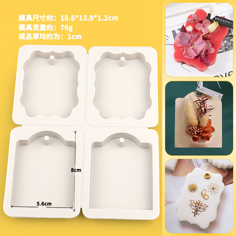 Molde de cera 6 con diamante 4 con elíptico cuadrado marca vieja K perfumada barra magnética molde de jabón hecho a mano molde de silicona DIY