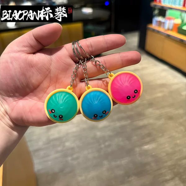 New creative flashing light-up bun keychain, backpack pendant, children's small gift, plush toy bag decoration