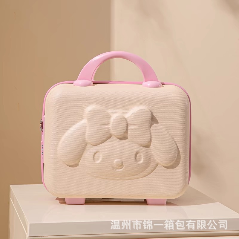 Maleta de viaje con diseño de perro de orejas grandes, estuche de cosméticos de 14 y 16 pulgadas, lindo recuerdo, mini estuche de almacenamiento