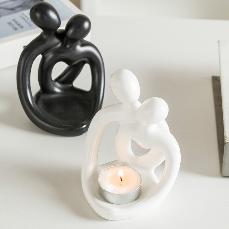 Cerámica pareja candelabro conjunto nórdico moderno transfronterizo artesanal retro europeo día de San Valentín taza de bananas adornos