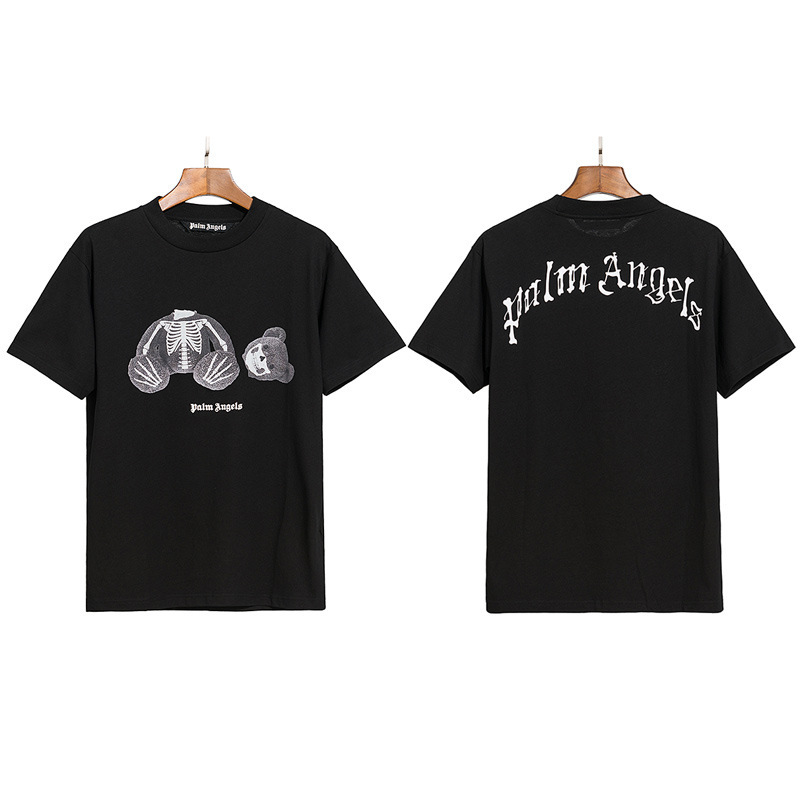 PALM半袖の正しいバージョン パームエンジェルス ヘッドレスベア エンジェルス バタフライプリント Tシャツ テディベア 半袖|undefined