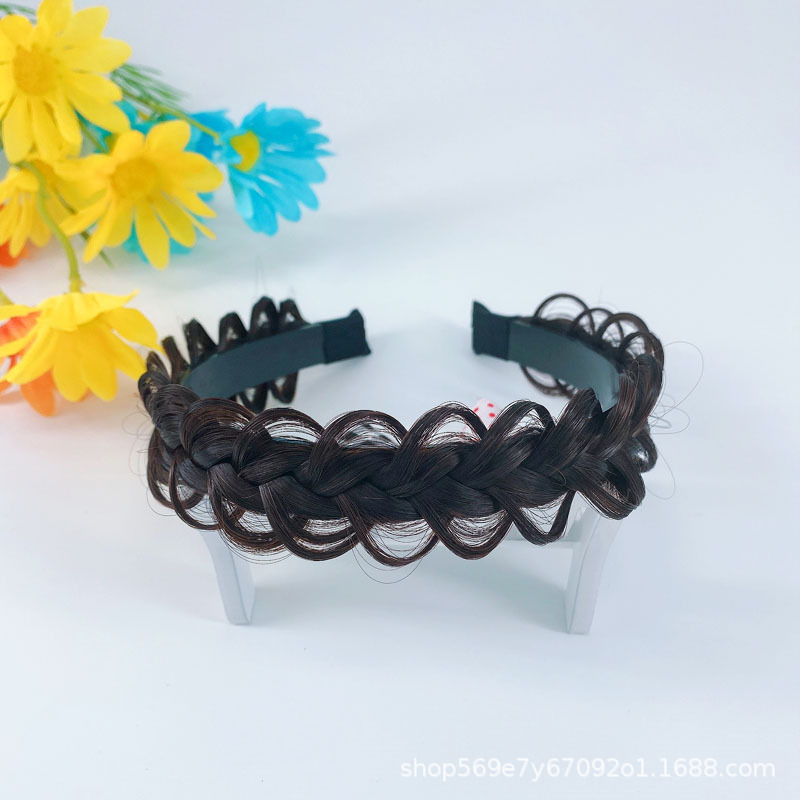 Peluca diadema twist trenza diadema con dientes red antideslizante tocado rojo pelo presionando diadema banda para el cabello accesorios para el cabello tocado femenino