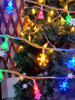 Christmas Decorative lamp Christmas Snowflake christmas tree Small bell Lamp string festival Coloured lights flash light Room bedroom Night light