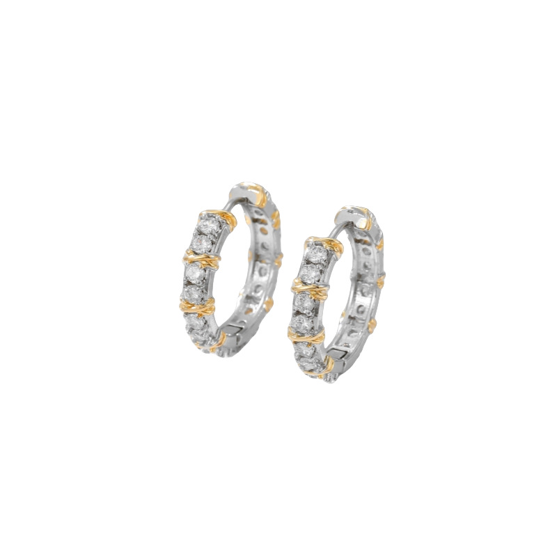 1 Pair Elegant Geometric Mixed Metal Plating Copper Zircon Earrings display picture 6