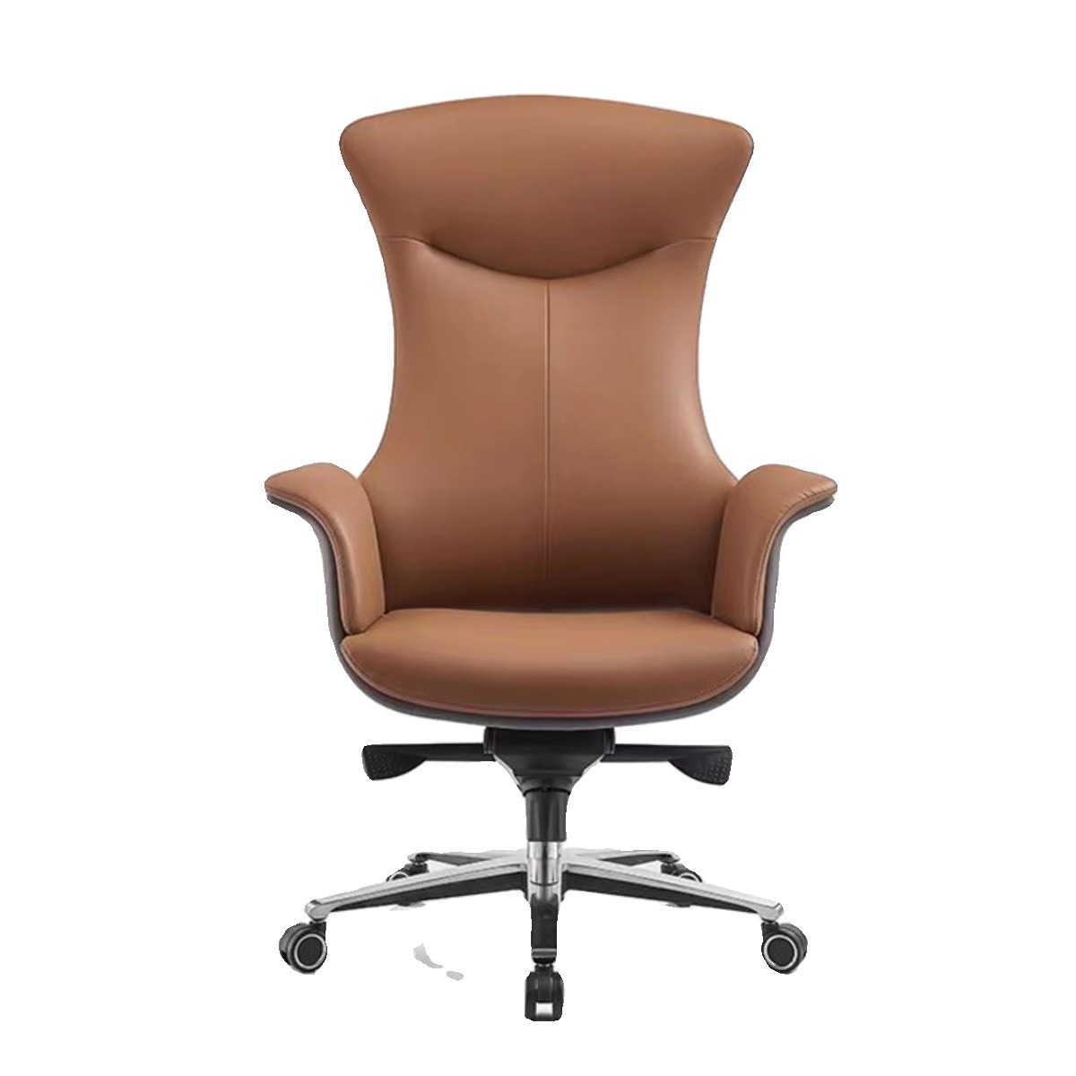 Nueva silla de concha para el hogar, cómoda silla de oficina sedentaria, respaldo, silla ejecutiva de negocios de piel de vaca del jefe