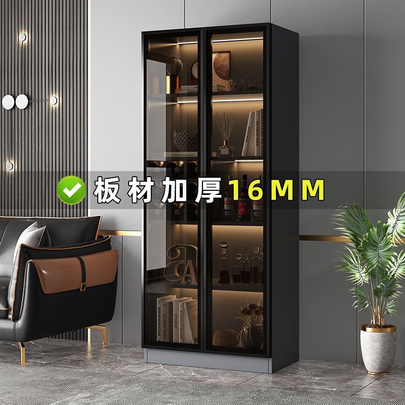 Light Luxury Wine Cabinet, Wall Storage Cabinet, Modern Simple High-End Sideboard, Household Integrated Side Cabinet, Glass Door Display Cabinet
