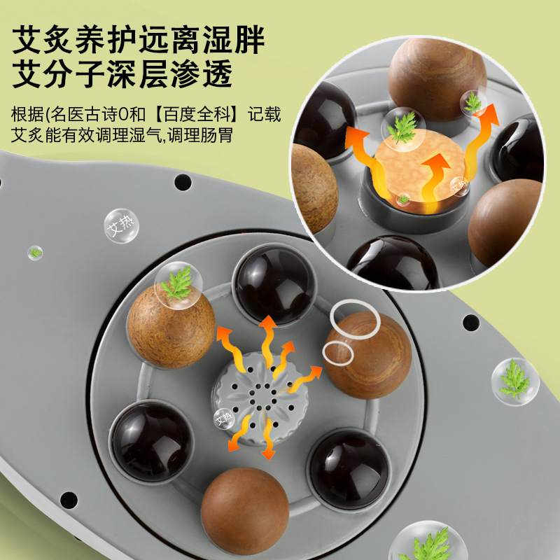 石揉腹器電気腰腹部マッサージ器多機能揉み腹温かみ治療灸マッサージベルト|undefined