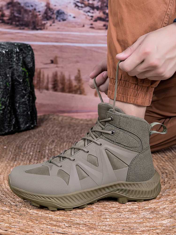 Botas de combate, fanáticos militares, botas tácticas de rango medio, montañismo al aire libre para hombres, zapatos altos para hombres, botas de entrenamiento de combate, botas de senderismo todoterreno