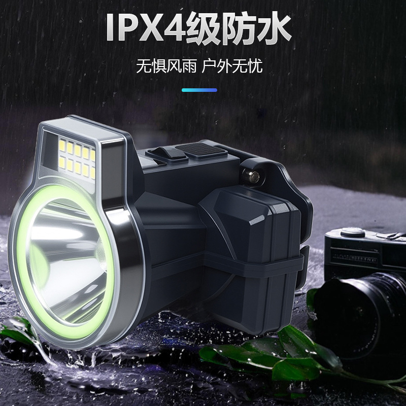 Jiang Fenfa led faro de luz fuerte batería de litio doble batería de larga duración faro montado en la cabeza luz led de alto brillo luz de pesca nocturna impermeable