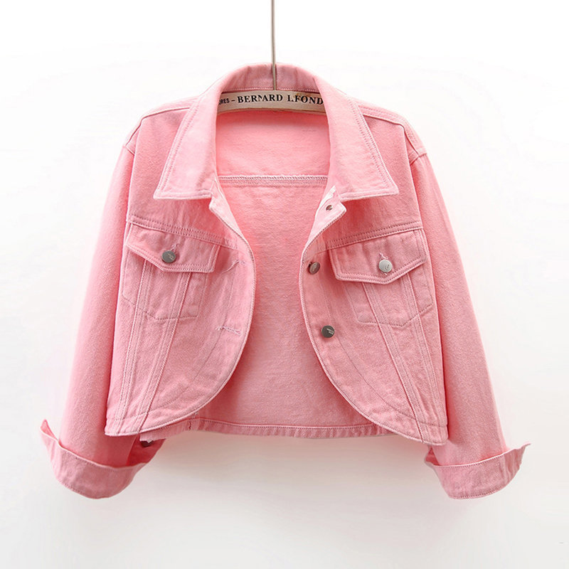 2025 New Autum Long-Sleeved High-Waisted Short Denim Jacket Women's Loose Top Shawl Jacket with Trendy Cardigan