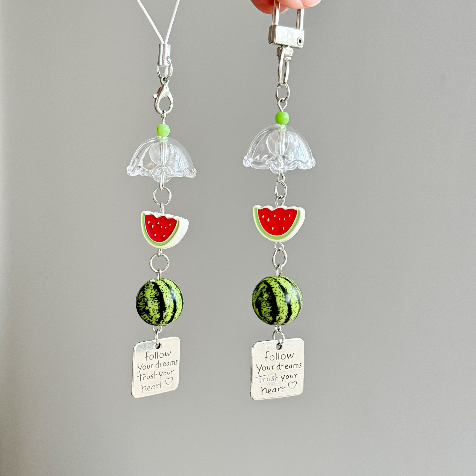 Watermelon Wind Bell Beaded Mobile Phone Pendant Simple Ins Mobile Phone Chain Cute Goo Ben Mobile Phone Bag Bag Pendant Keychain