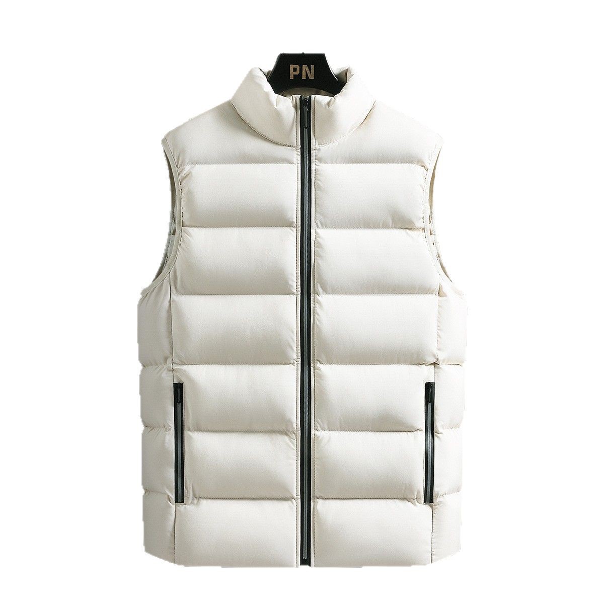 Invierno chaleco de algodón de pluma para hombres chaqueta de moda gruesa calentamiento hombro chaleco de pan de collar de caballo de collar de casualidad chaleco de vestir