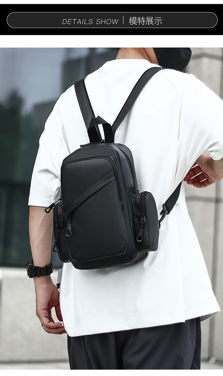 New business men's backpack, water-resistant, suitable for both shoulder and single shoulder, cross-border Oxford fabric men's computer backpack undefined