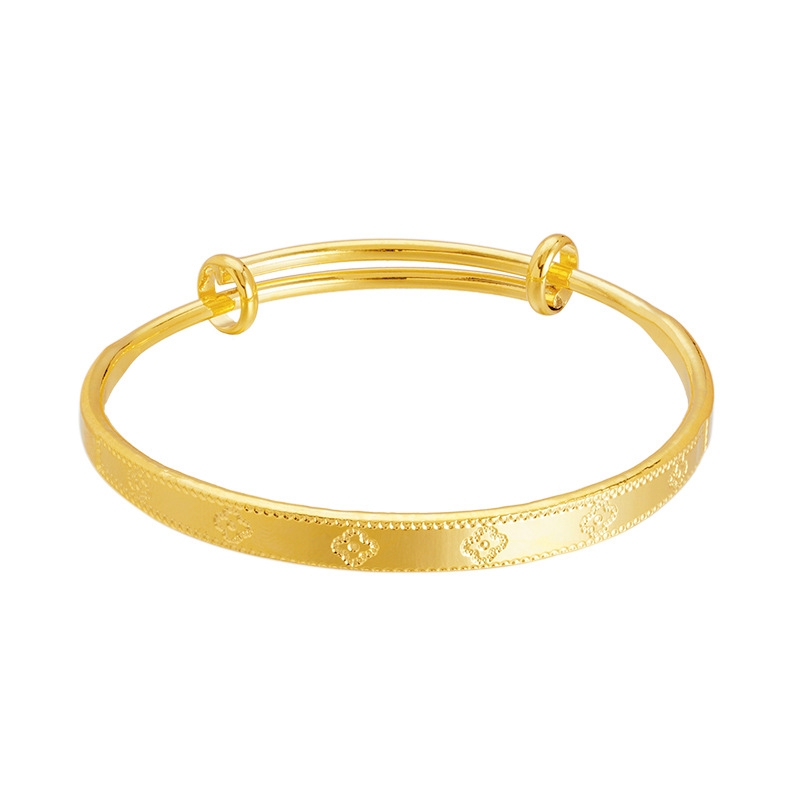 Pulsera de trébol de oro de Vietnam pulsera de bambú de aleación de cobre sin desvanecimiento de larga duración para mujer pulsera de oro de imitación joyería