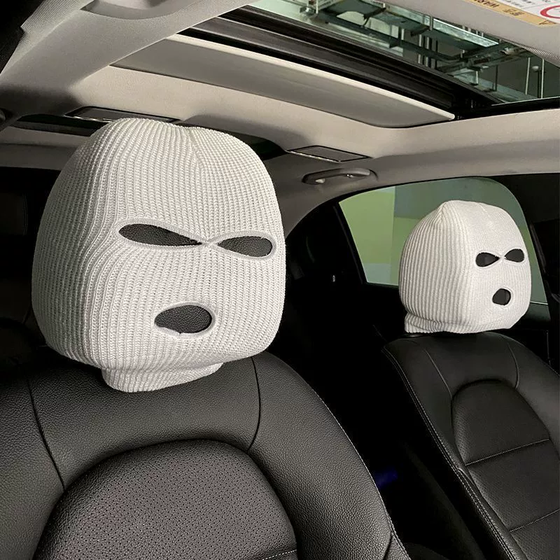 Funny chair, universal black white helmet