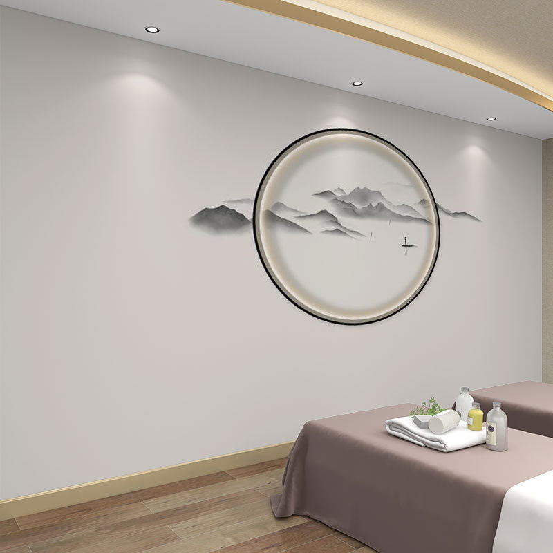 墙纸3d立体中式格栅墙布背景墙壁纸客厅装饰壁布店铺装修壁画|undefined