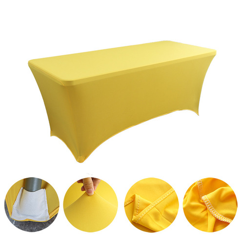 Wholesale ins internet celebrity high-end hotel restaurant wedding banquet decoration solid color polyester square tablecloth elastic table cover