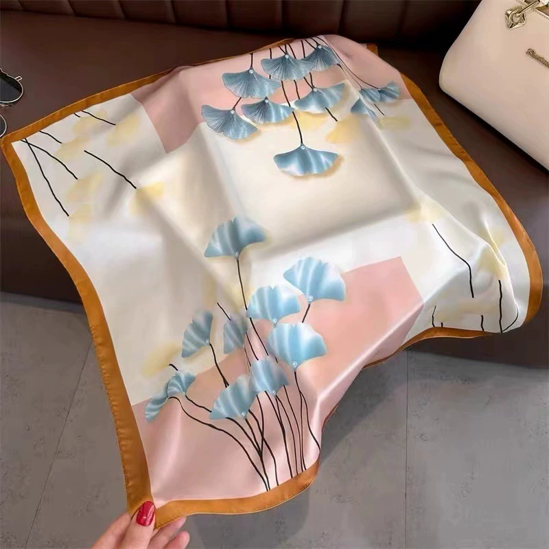 Платок-носкатка, корейский стиль, 70×70 см, тонкая легкая защита шеи и повязка на голову