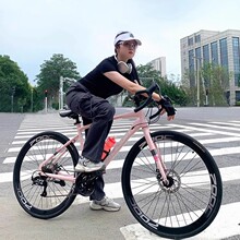 兰令公路车自行车40MM刀圈竞速赛车弯把16速休闲男女学生碟刹bike