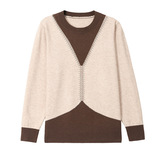 2025春秋妈妈装时尚提花针织衫毛衣大码宽松冬季打底衫圆领长袖，女装针织衫/毛衣，妃慕昵服饰