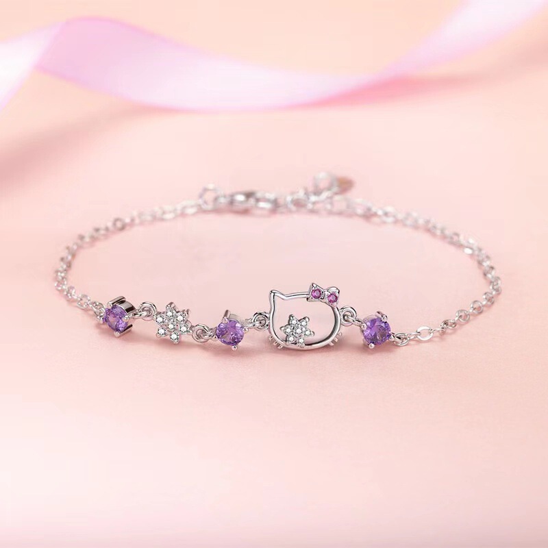 Korean Version of Sweet and Cute Cat Bracelet for Women Hello Kitty Niche Design High-End Simple Fashion Jewelry Wholesale
