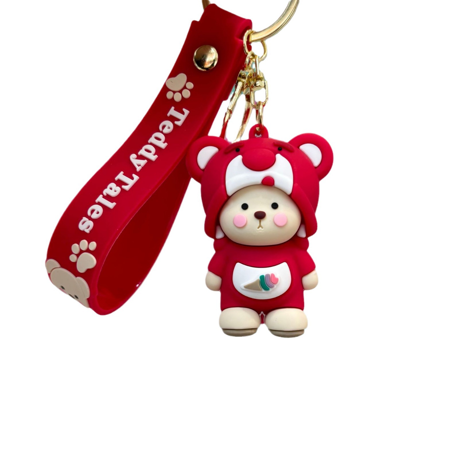 Dibujos animados modificado oso de peluche llavero colgante llavero muñeca mochila coche llavero bebé captura máquina pequeño regalo