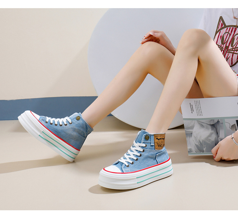 Damen Running Schuhe Mit Dicker Sohle Aus Canvas Für Den Alltag_voghion.com