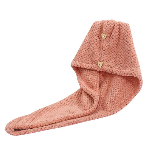 Dry hair cap, pineapple plaid shower cap, coral velvet quick-drying turban, instantly absorbent, microfiber thickened double-layer gift