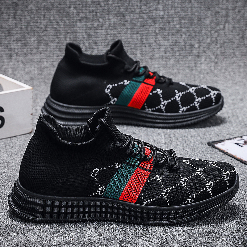 Herrenschuhe Sommer neue fliegende Weberei lässige Sportschuhe Herren trendige Schuhe Allgleiches trendige Sockenschuhe Herren weiche Sohlenschuhe Herren_voghion.com