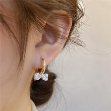 蝴蝶結閃鑽耳環韓國2022年新款潮小眾設計耳飾耳扣