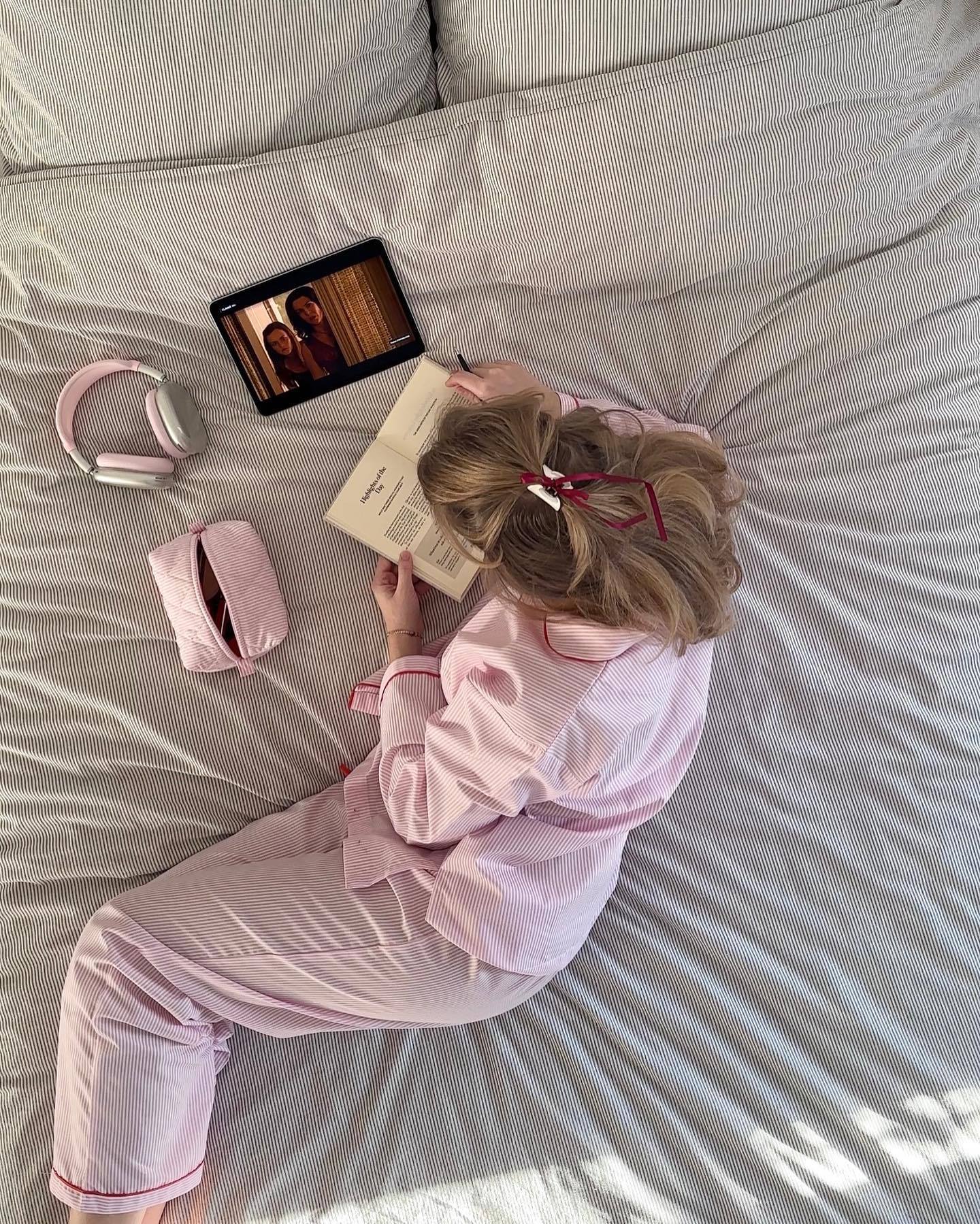 Pajamas Lingerie Type Cotton Fabric Type Home Women's Casual Sweet Stripe Heart Shape Cotton Pants Sets Pajama Sets