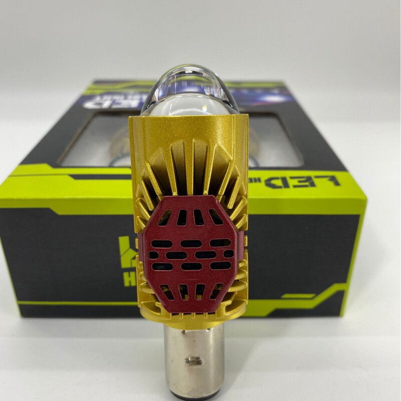 直插式头灯H4双光透镜带切线摩托车改装远近一体M01J汽车LED大灯|undefined