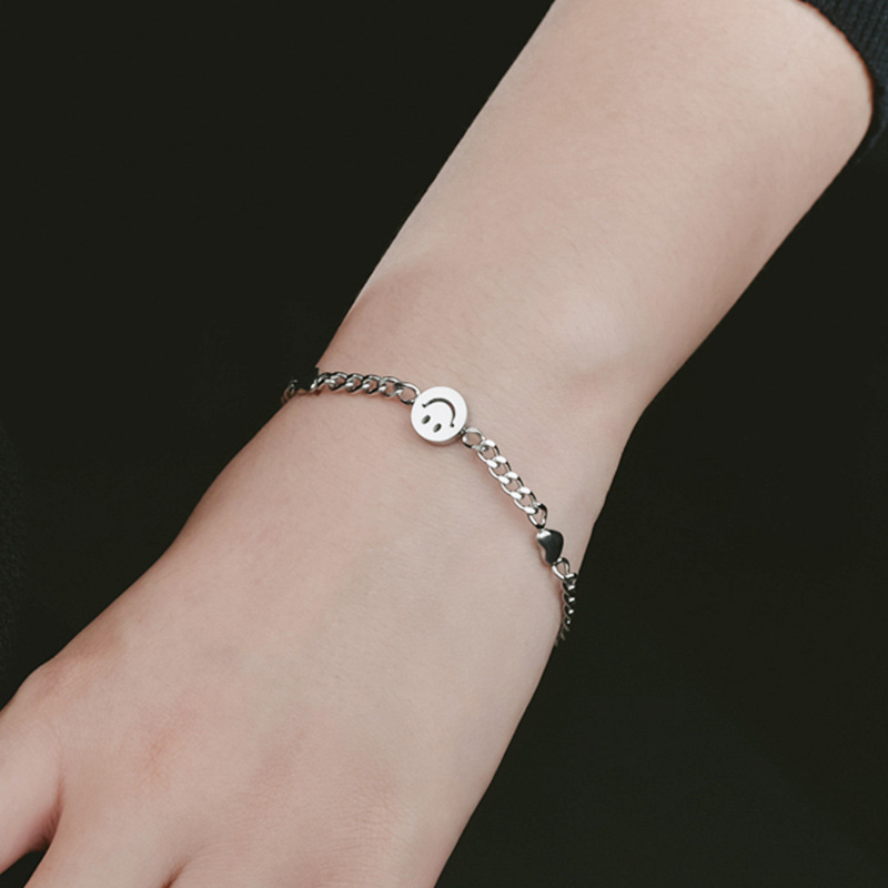 Simple Style Smiley Face Stainless Steel Bracelets Plating Stainless Steel Bracelets