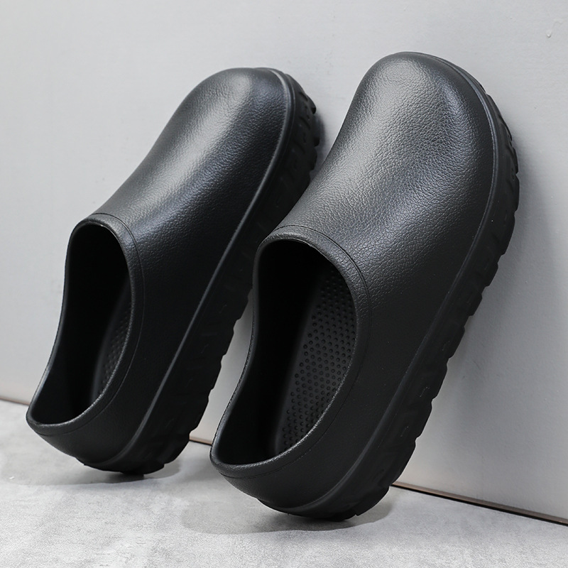 Zapatos de chef de fábrica, trabajo de cocina de verano para hombres, protección laboral, botas de lluvia, pesca de vadeo para hombres, zapatillas Baotou en stock