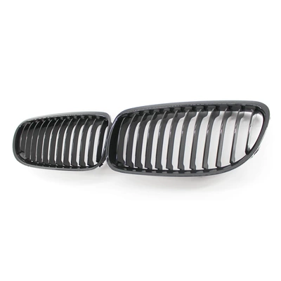 Suitable for 2009-2011 Bmw 3 Series E90E91 Front Grille, Modified Front Bumper with Glossy Black Single-Line and Double-Line Grille (Zhongwang) - a-pair-of-bright-black-single-lines