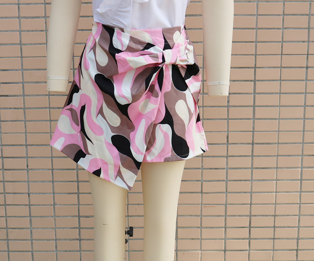 245g Weight Knee Length Pants Length Polyester Fabric Type High Waist Waist Line Straight Pants Pants Type Micro-Elastic Elasticity Daily Occasion Slim Fit Type Color Block Pattern Summer Season Women's Gender Printing Design Vacation Style Women's Daily Vacation Color Block Knee Length Printing Straight Pants 11