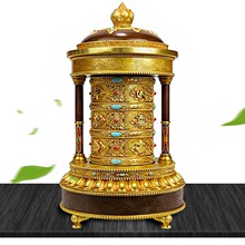 慧宝电动家用转金筒插电八吉祥摆件六字真言静音转动