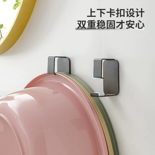 加厚碳钢脸盆架卫生间壁挂置物架浴室免打孔挂盆收纳浴盆挂钩