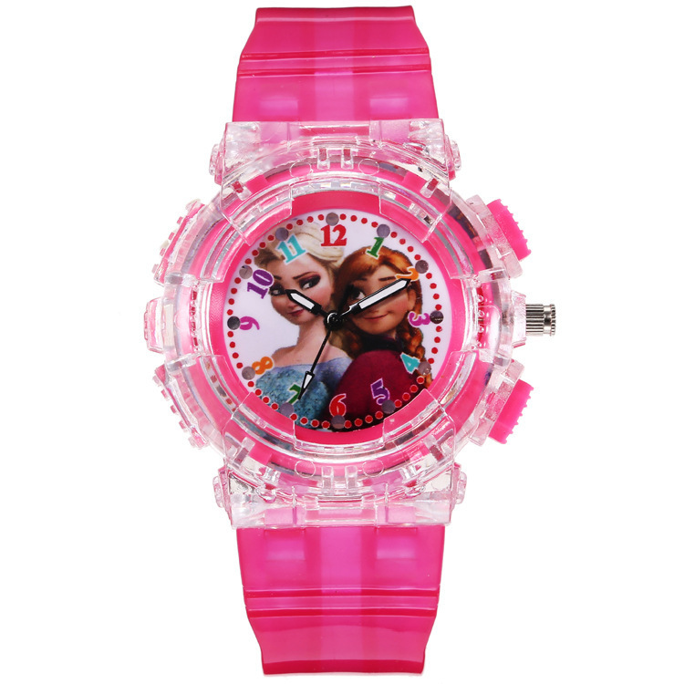 Cross-Border Watch Wholesale, Luminous Watches for Girls, Cartoon Watches for Primary and Secondary School Students, Frozen Quartz Watches