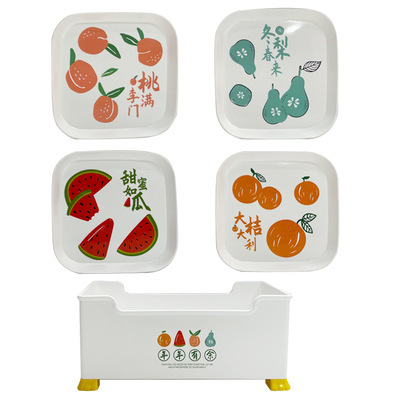新商品創意プラスチックプリント北欧吐骨皿家庭用テーブルスナックお菓子ドライフルーツ皿果物皿|undefined