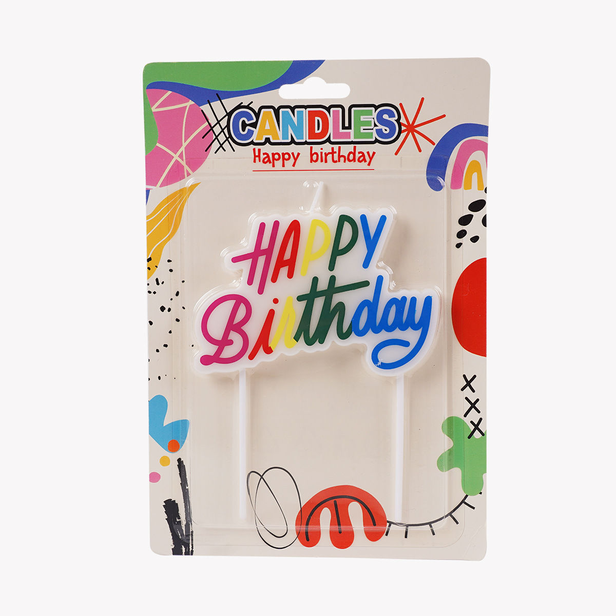 Nuevo arco iris de color pastel de cumpleaños cartas vela decoración pastelera feliz cumpleaños cartas vela